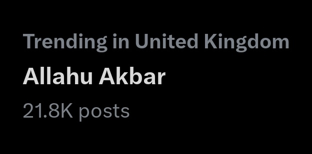 Allahu Akbar is trending,

Masham Allah brothers.