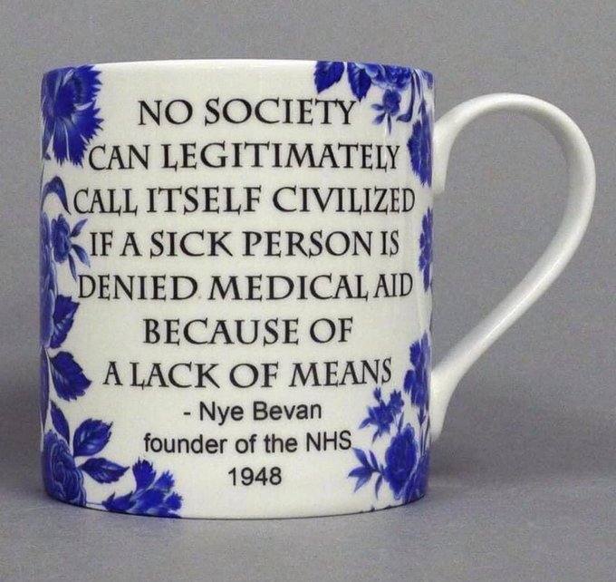 @NHSActivistRN Hello, Siobhan; 👋 A very happy #SocialistSunday to you and everyone. I'm an American Socialist who agrees that healthcare is a human right, and I support my U.K. friends in their efforts to protect the precious, wonderful #NHS. After all, as Mr. Nye Bevan (NHS founder) said:👇