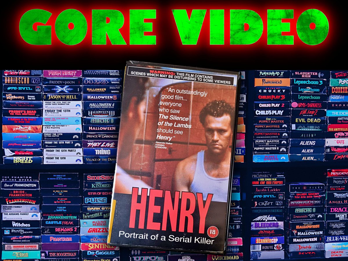 The VHS tape has been returned to Gore Video and the stickers removed! Correct if you said Henry: Portrait of a Serial Killer   (1986).

#videostoresaturday #vhs #vhshorror #henryportraitofaserialkiller #80shorror