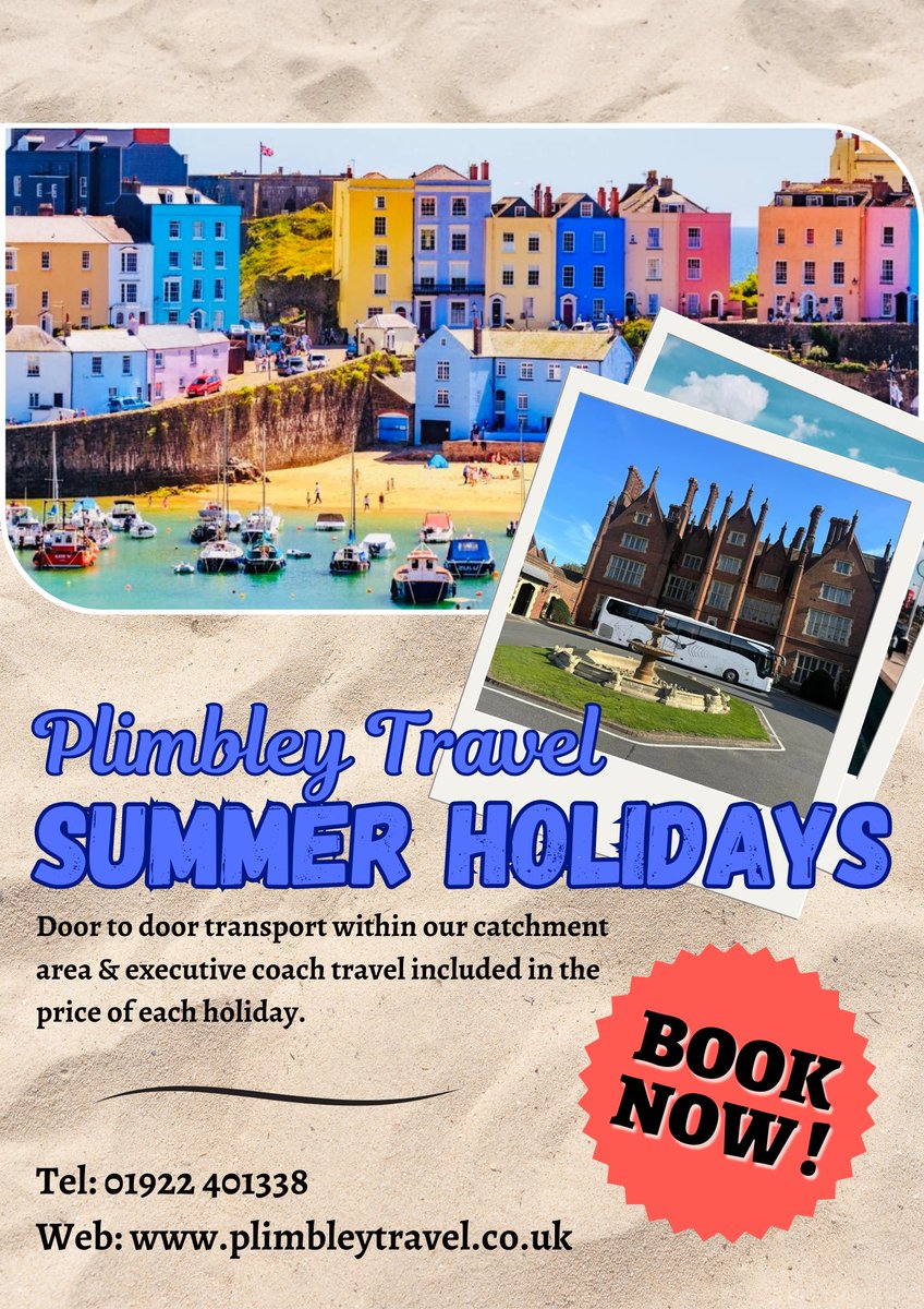 Still looking to book a summer holiday? 

Have a look at what Plimbley Travel have available, we offer door to door service within our catchment area and executive coach travel within the price of all of our holidays. plimbleytravel.co.uk 

#summer2024 #coachholiday #coachtrip