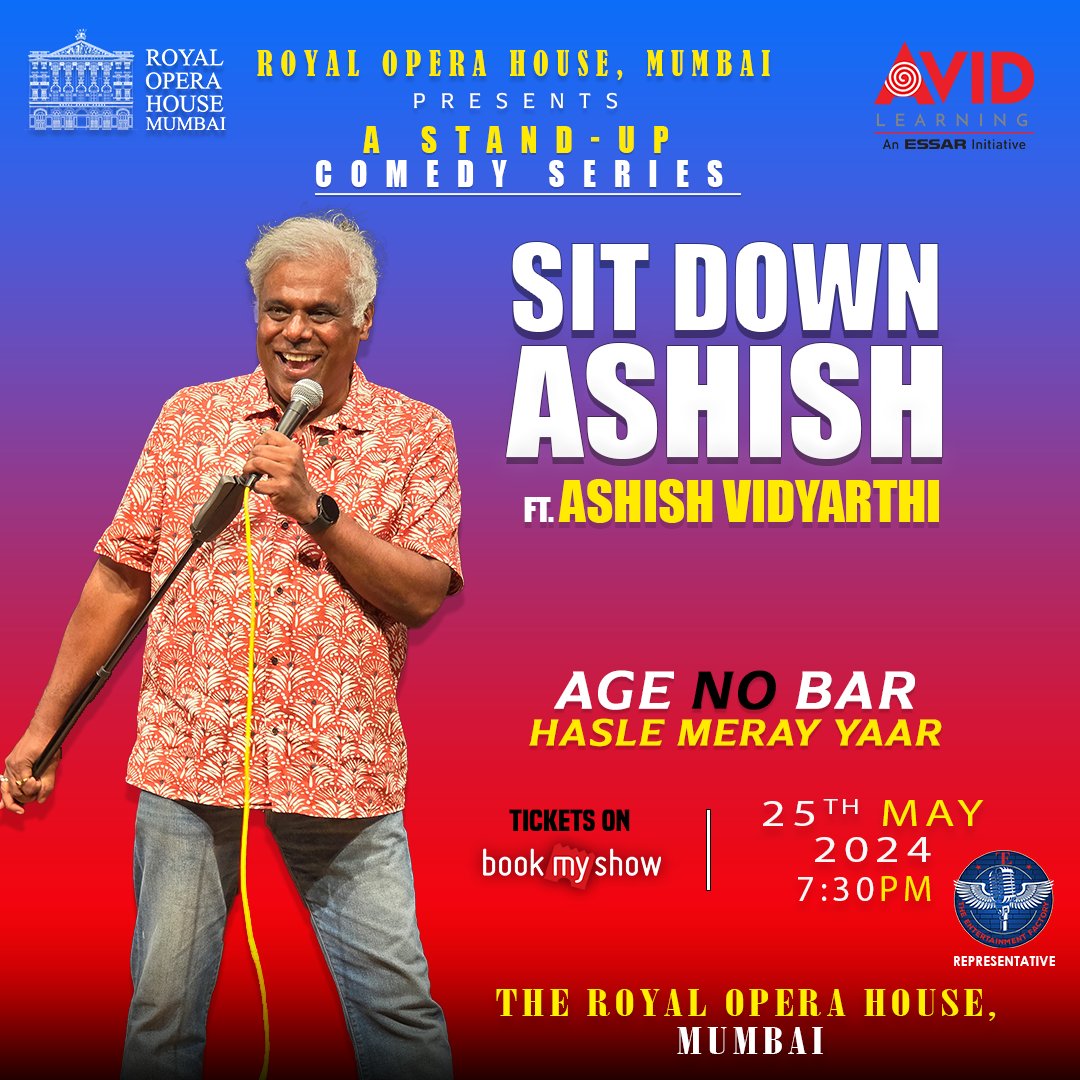 Celebrate World Laughter Day with 'Sit Down Ashish' by Ashish Vidyarthi on May 25th at 7:30 pm! Head over to BookMyShow to secure your seat now! #ROHComedySeries