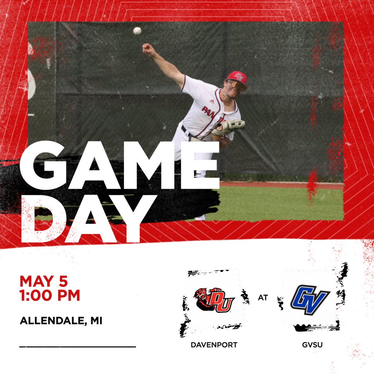 Baseball Gameday

The regular season comes to a close with Sunday matinee at 1 PM against the Lakers. DU is looking to even the season series at 3-3 with a win today.
#DUWork #DUBaseball #DUPanthers

📺flobaseball.tv/live/94563 ($)
📊gvsulakers.com/sidearmstats/b…