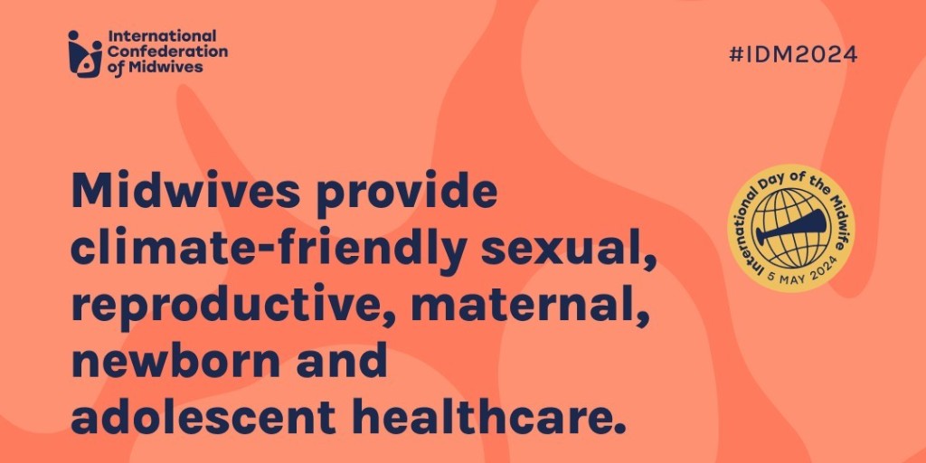 FIGO is joining ICM @world_midwives to advocate for midwives as a vital climate solution. Continuity of midwife care also ensures OB-GYNs can focus on complex health needs, reducing carbon emissions & promoting sustainable health services. #IDM2024 #InternationalDayOfTheMidwives