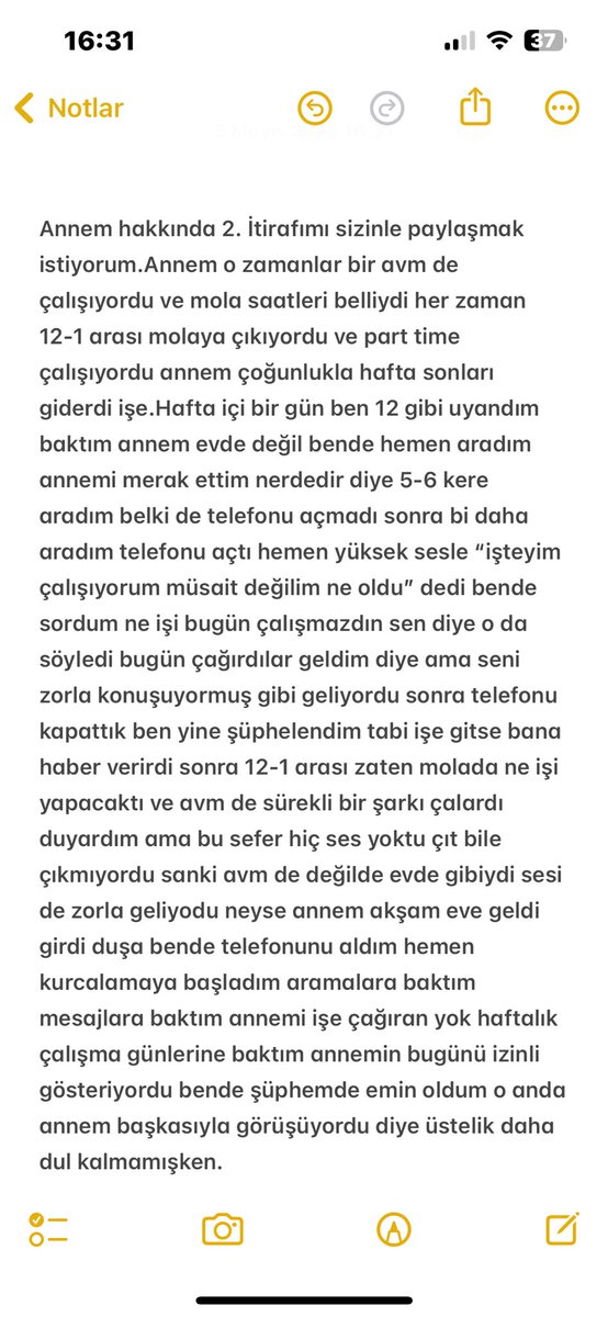 Annem hakkında ki 2. İtirafım