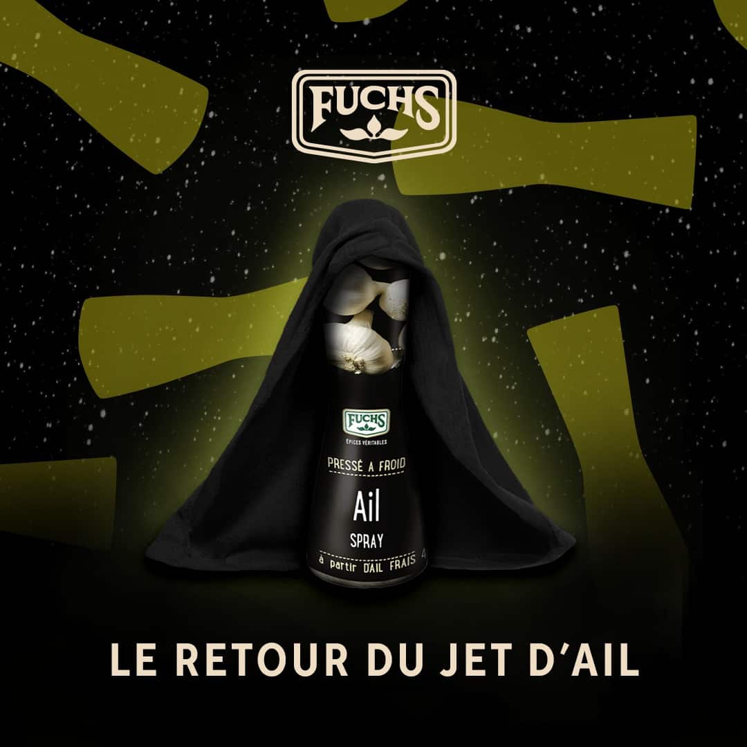 creapills's tweet image. Thread des meilleures prises de parole des marques à l'occasion du #StarWarsDay 2024 : le jour officiel des fans de Star Wars 

1. La marque d’épices FUCHS communique sur ses nouveaux spray d’épices (ici à l'ail) avec humour.
