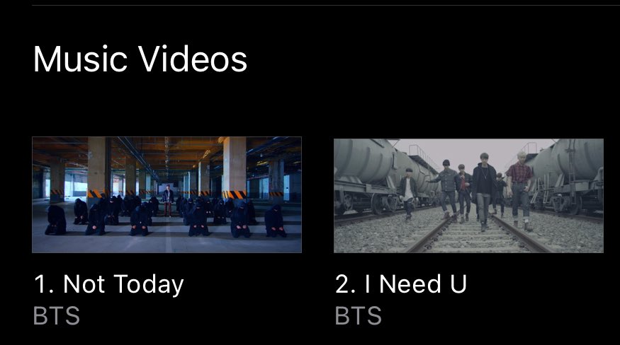 🇺🇸 ARMY, we’ve only moved one spot since yesterday. Not Today is at #5 on US ITunes.

There are also 2 BTS videos in the 1st and 2nd spots.😍