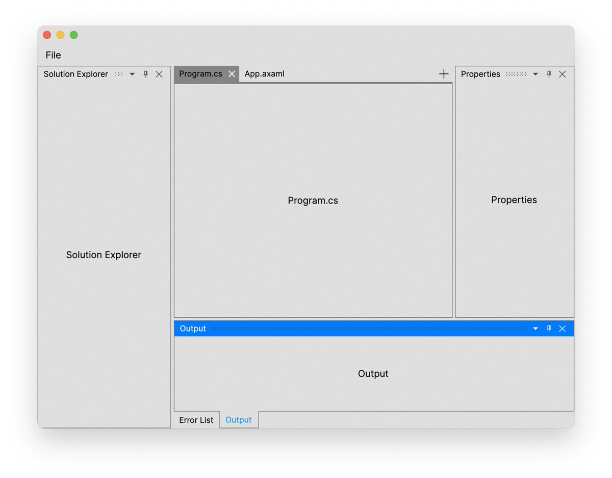 wieslawsoltes's tweet image. Did you know you can create complex docking layouts using #AvaloniaUI #dotnet ? Yes you can and just using plain #Xaml if you want github.com/wieslawsoltes/…
