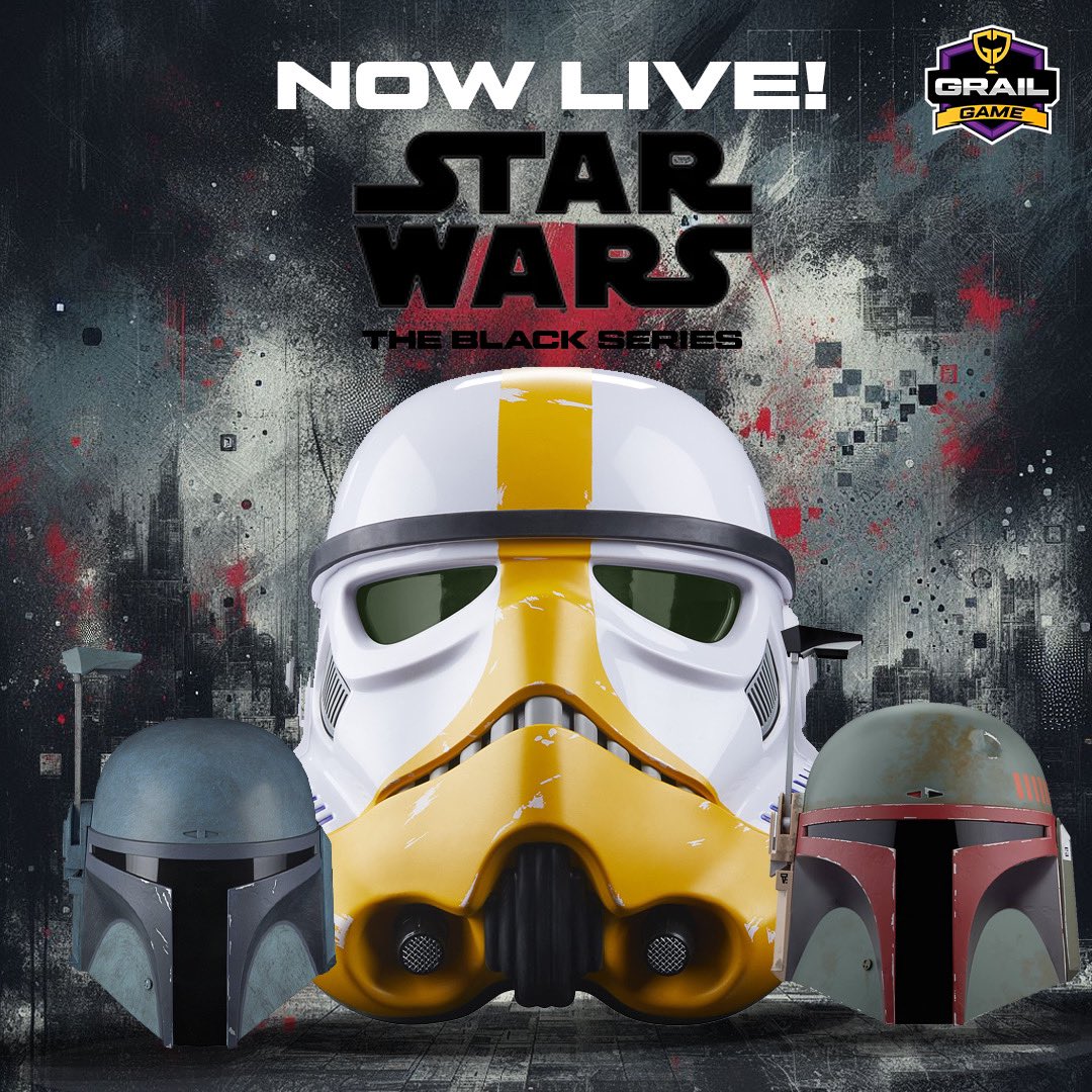 NOW LIVE! Star Wars black series helmets, figures and lightsabers! Play for these Star Wars grails and don’t forget to play all of our other Star Wars games in search of the Holocron, which is your ticket to a game full of grails with the top hit of the top hits Holographic Darth…