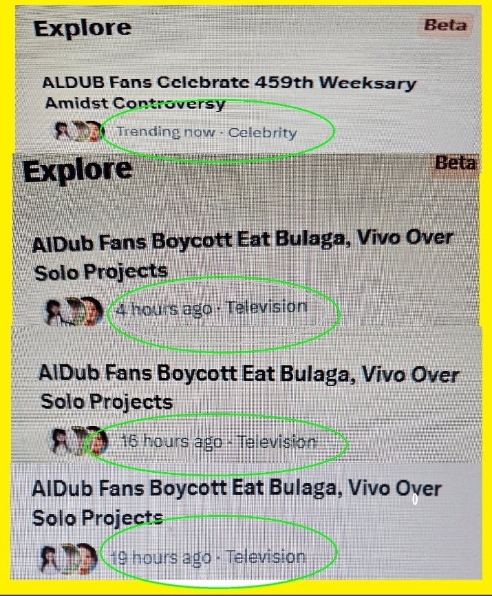 TRUTH ABOUT ALDUB (Cont)... For 4 days ALDUB & ADN has been TOP TREND TOPIC in X by GROK. This is viewed WW. These r d articles by behind the trending topics @eatbulaga_TVJ @TV5manila @gmanewsonline @PEPalerts CTTO ALDUB will be back #BOYCOTTVIVO #BOYCOTTEatBulaga1153