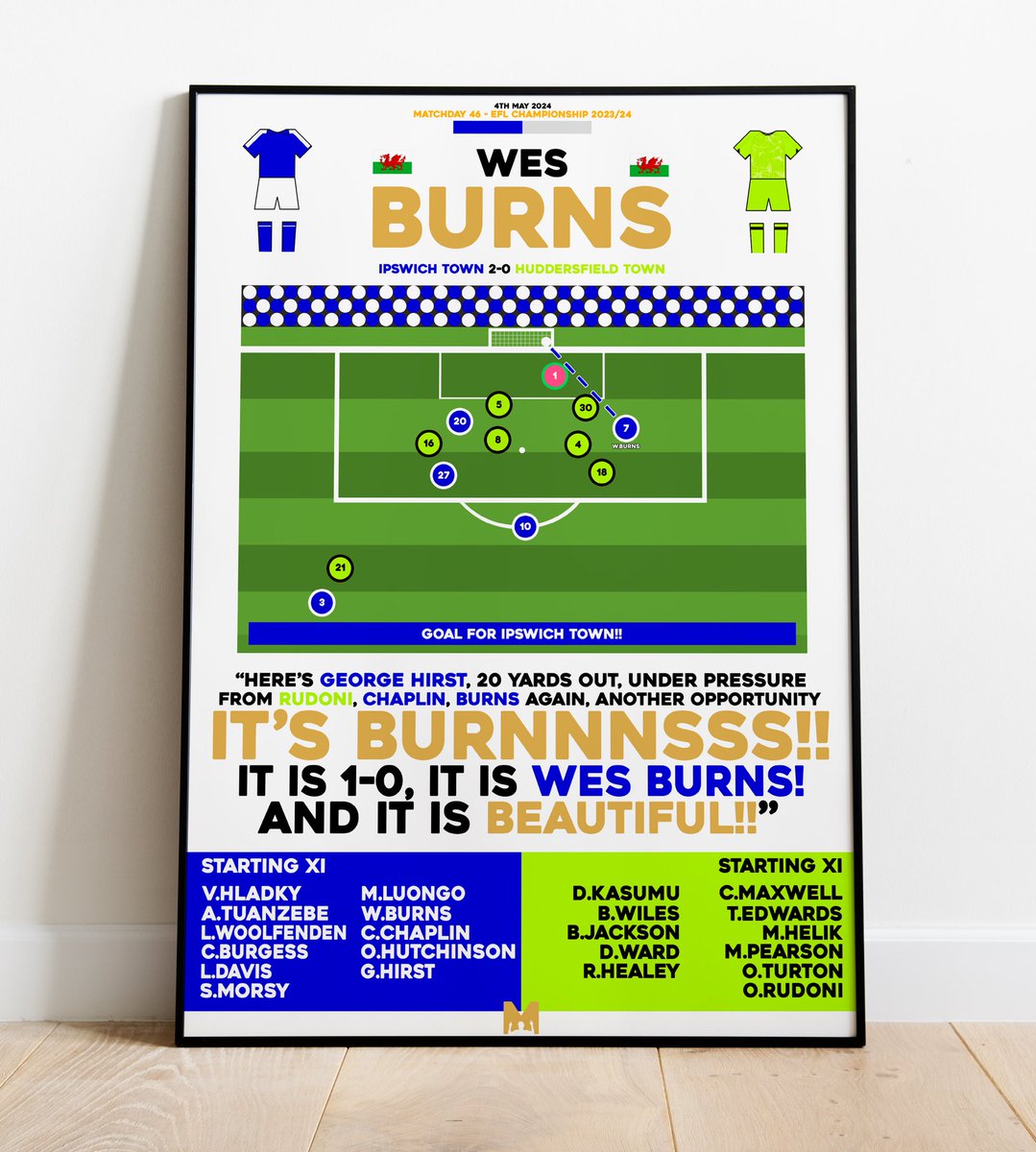 🎉 #ITFC PRINT GIVEAWAY!! 🗣️ To celebrate Town’s promotion to the Premier League, we’ve teamed up with @MezzalaDesigns to give away any of their 23/24 #ITFC prints (e.g 👇) To enter: ➡️ Follow us & @MezzalaDesigns 🔄 Retweet this post 🤞 We'll announce the winner next week!