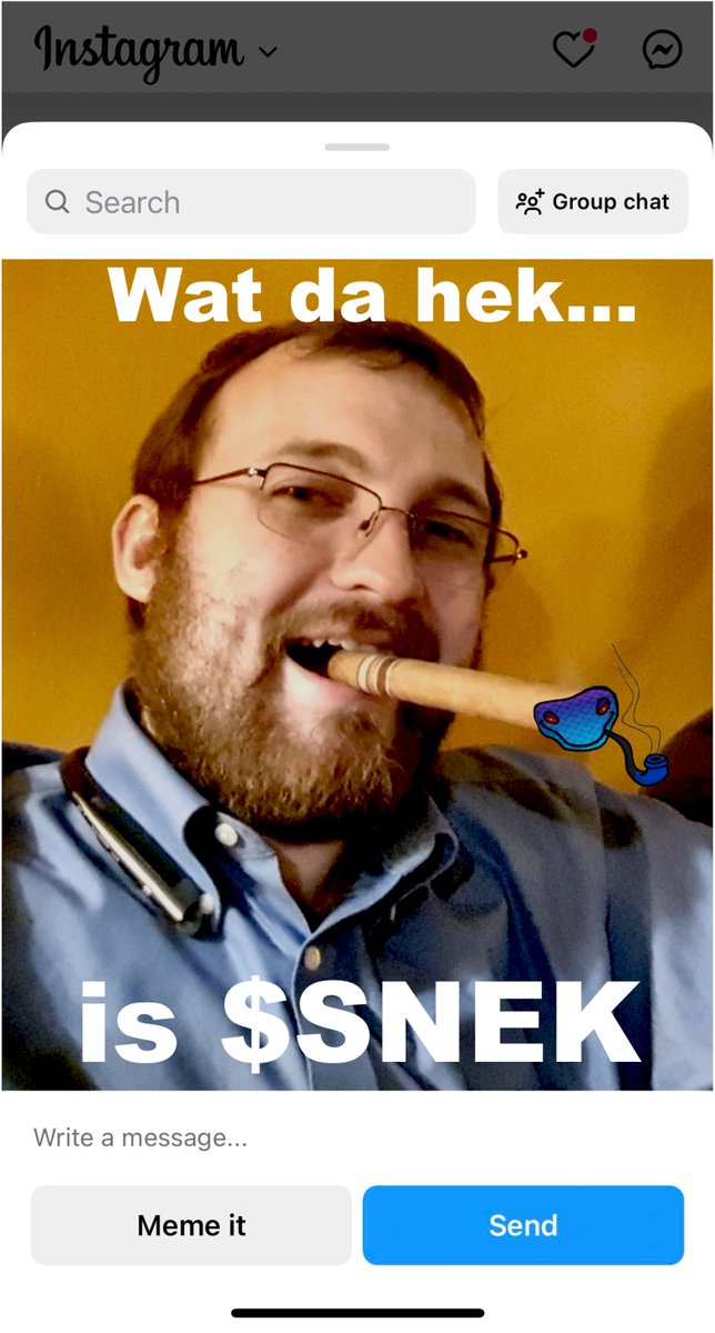 Inssstagram jussst added a 'Meme it' feature 🤯 $Snek it 🐍