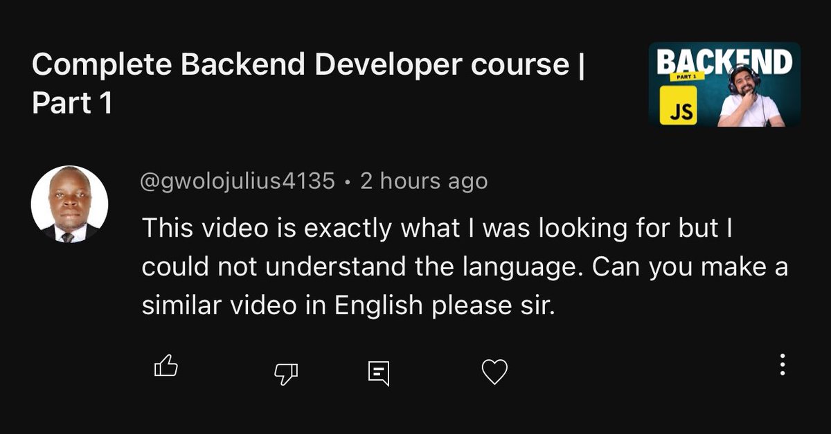 Backend series in English 🤔
