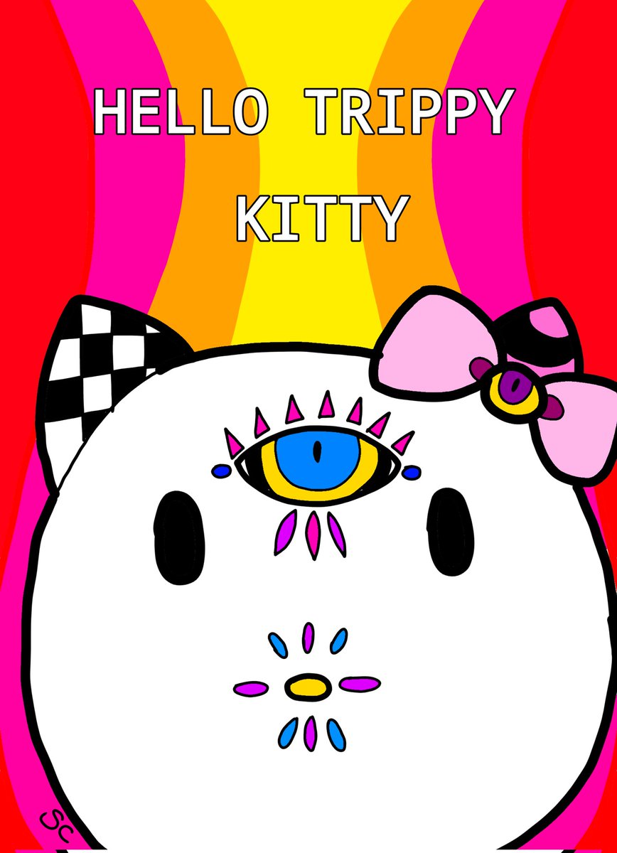 Hello trippy kitty 😺 #trippyskulls #trippyart #artwork #ArtistOnTwitter #Vtuber