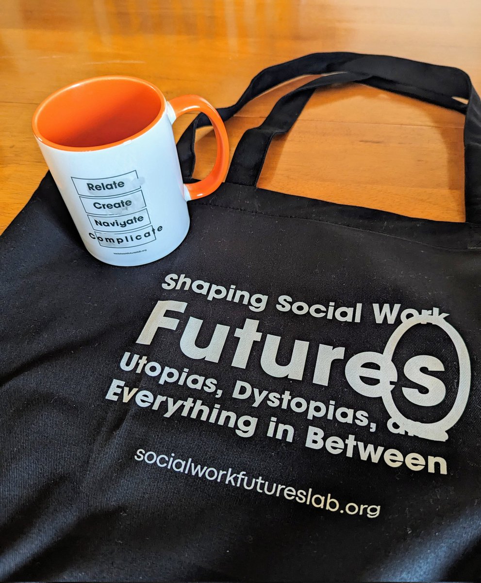 njsmyth's tweet image. Enjoying my Shaping Social Work Futures Forum merch and so excited because this fun, visionary event starts Wed! Thanks to all the folks at the @SWFuturesLab, @lauranissen for making the #SWfuturesForum2024 happen  #TheFutureIsComing