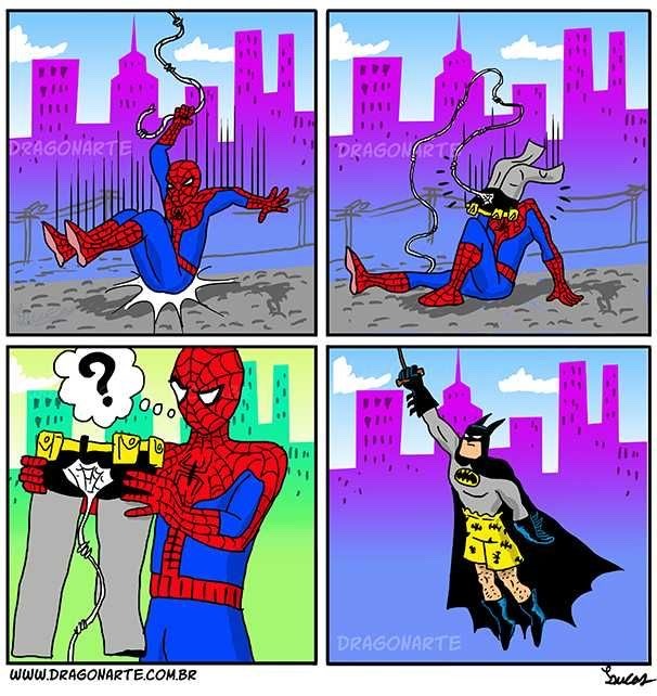 Web Problems Comic by @Dragon_Arte #SpiderMan #Batman #funny #humor