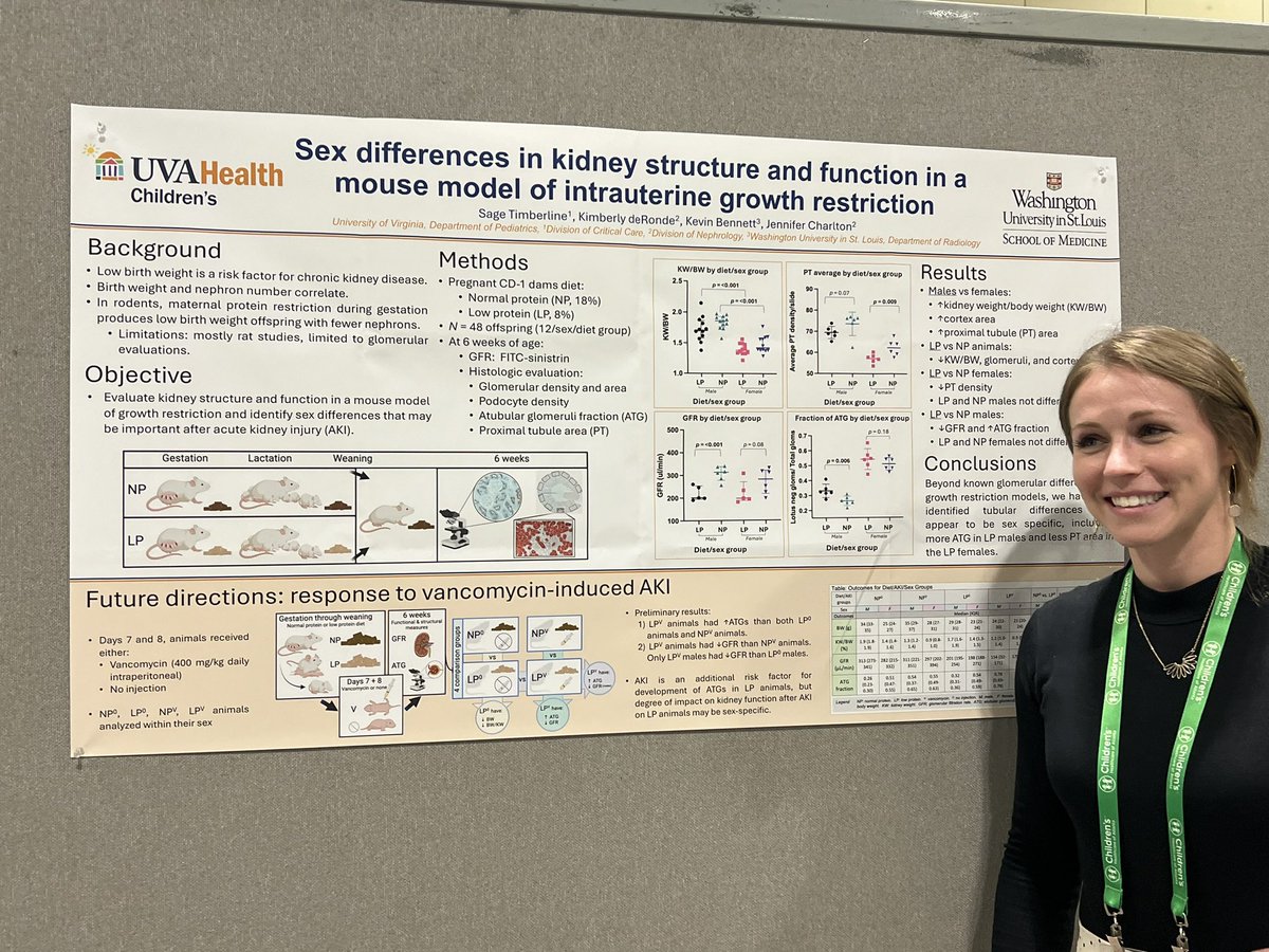 Trainees like <a href="/TimberlineSage/">Sage Timberline</a> are inspiring.  So excited for her to share her work (#PAS2024) and to introduce her to the collaborative and fun peds neph community.  <a href="/UVAPediatrics/">UVA Department of Pediatrics</a> <a href="/UVA_PICU/">UVA PICU</a> <a href="/UVAPedNeph/">UVA Pediatric Nephrology</a>