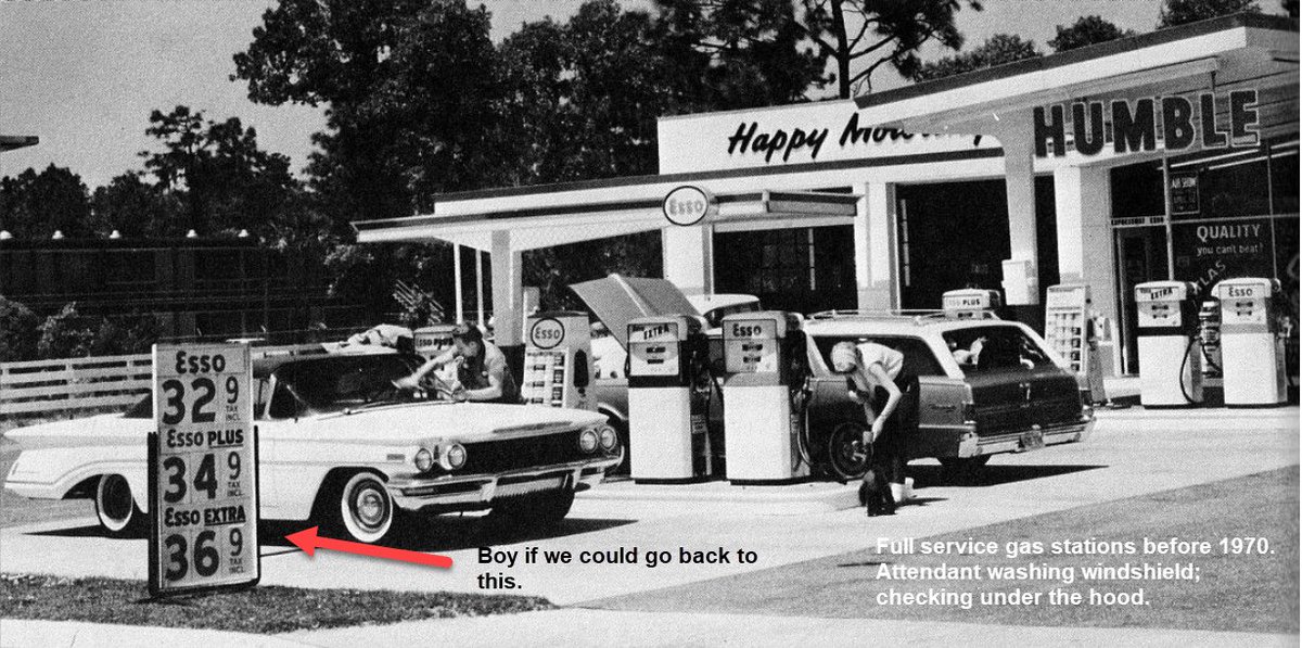 NOSTALGIA!  How many are old enough to have experienced the full service gas station before the '70's?
#Nostalgia