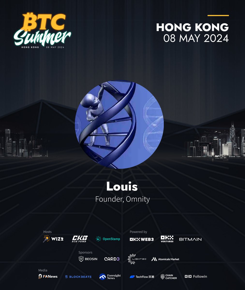 🌴Speaker Announcement🌴 @louisliubj will be speaking @BTCSummer_ ⛱️ Louis is the Founder @OmnityNetwork He entered into crypto space since early 2013. He is a senior researcher in the field of blockchain technology, Web3.0, token economics and crypto asset market.…