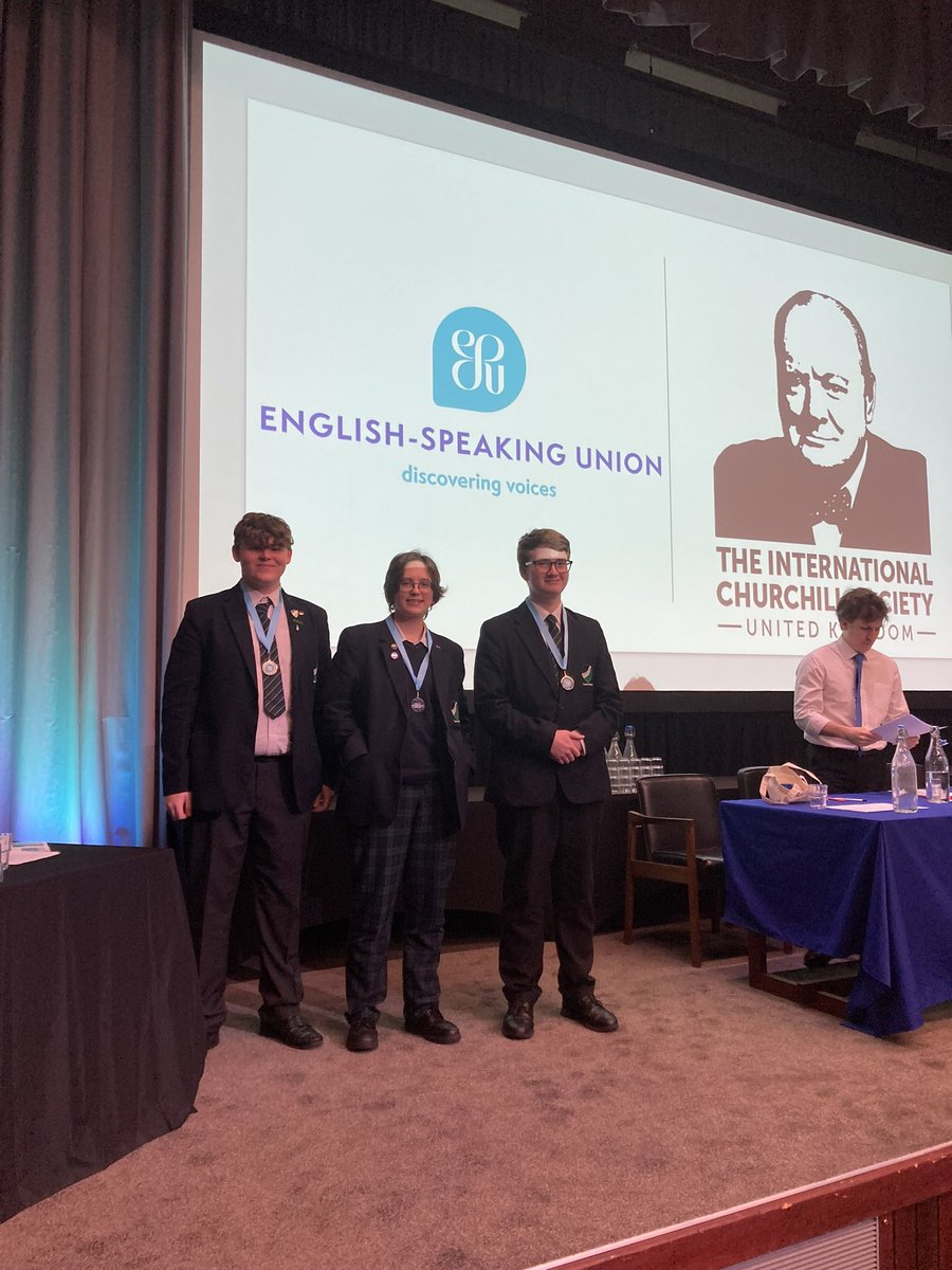 TeessideHigh's tweet photo. English-Speaking Union National Final runners up! 💙💚

We couldn’t be prouder of these three, flying the flag for THS. The best result in this competition in our school’s history. From 400 schools to the final 12. Wow! https://t.co/73orp59brS