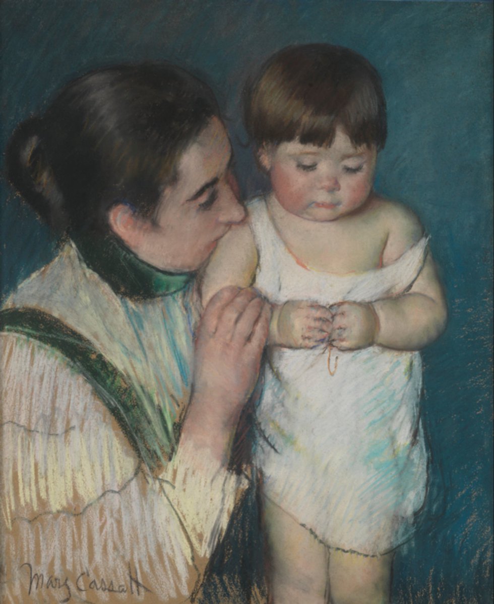 Mary Cassatt ( American Impressionist Painter, 1844-1926)): “Little Thomas and his Mother”, 1893.