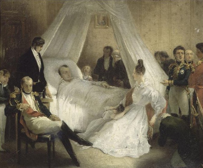 « Ei fu. Siccome immobile,
Dato il mortal sospiro,
Stette la spoglia immemore
Orba di tanto spiro,
Così percossa, attonita
La terra al nunzio sta,
Muta pensando all’ultima
Ora dell’uom fatale… » 5 maggio, Alessandro Manzoni <a href="/eligidius/">Charles-Éloi Vial</a> la mort de Napoléon
