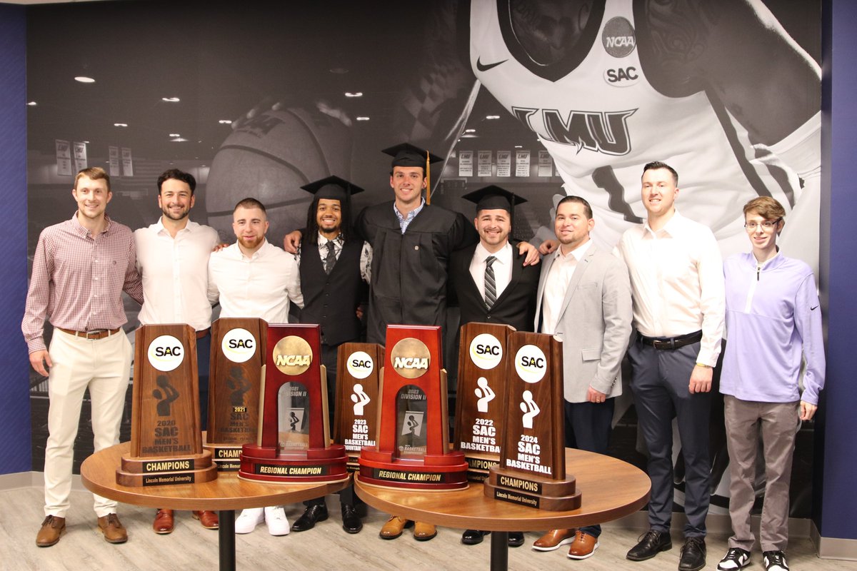Congratulations to Chase, John, Jordan, Luke and Tez on your graduation. These student-athletes sure put the time in. But it's more than just basketball, it's about the friendships, education & hard work on & off the court as well. Good luck guys! @LMUMBB