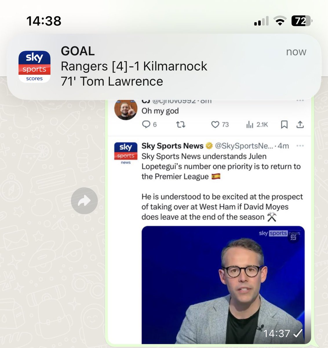 @ibroxrocks Sky Sports still think Lundstrams effort went in! Reminds me of that Chris Iwelumo miss that I didn’t realise he had missed for about 15mins.