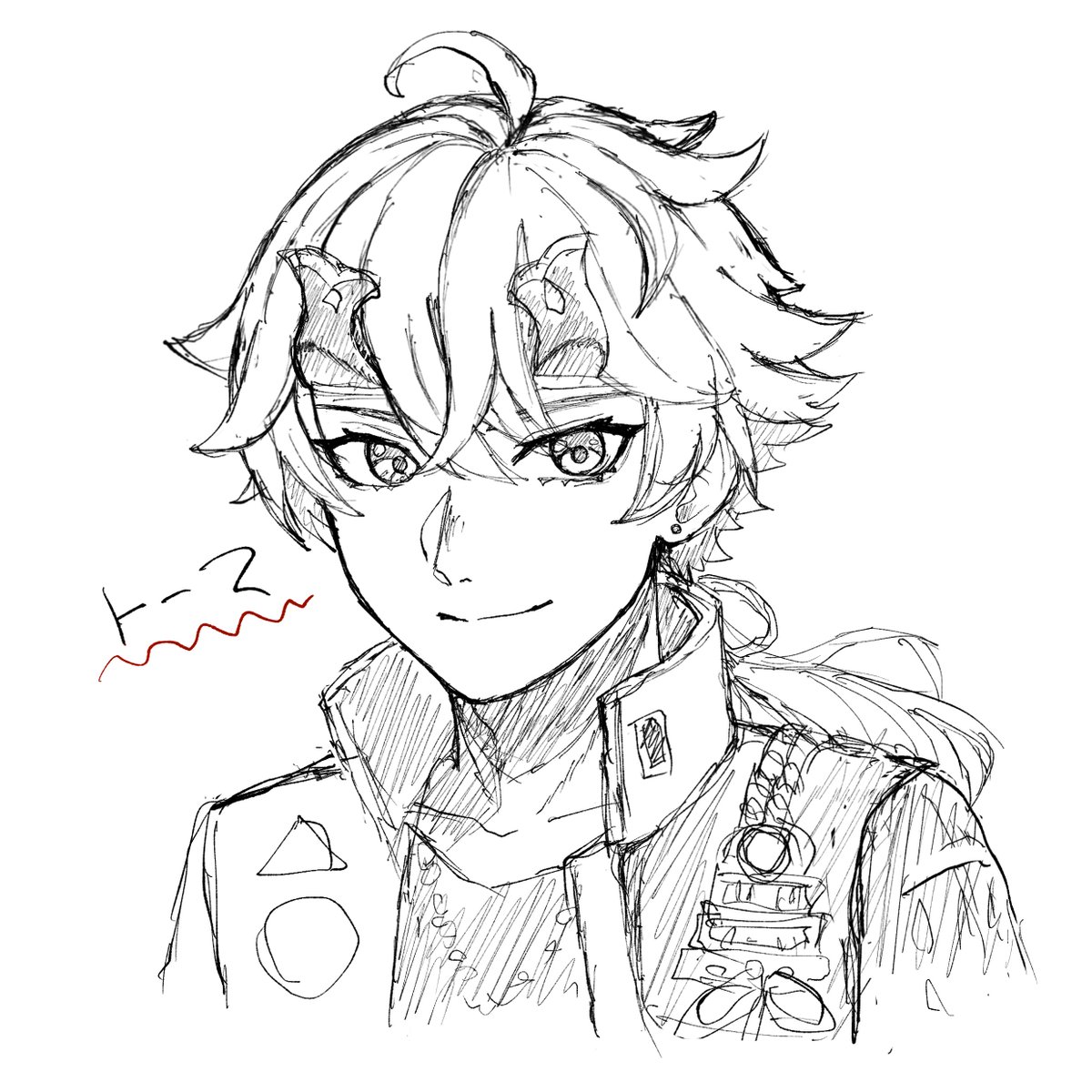 今日謎に夢に出てきてくれたのと、そういえば描いてなかったなと思ってトーマらくがきしました🍅🔥
#rkgk