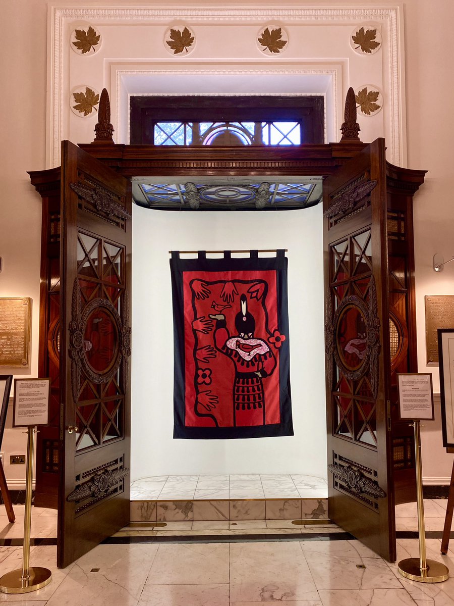 To honour & raise awareness of #RedDressDay, we displayed this fabric mural, entitled 'There is Hope' by Maxine Wesley, at #CanadaHouse this week. By sharing knowledge & engaging in dialogue, we break the silence on these issues & foster a culture of accountability & support.