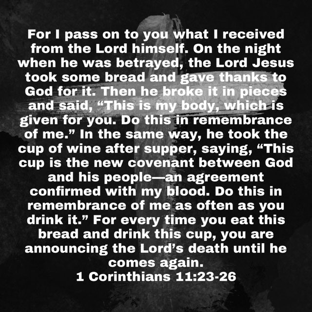 #FirstSunday #Communion #Sunday
For our iniquities HIS body was bruised

And for our peace HIS Blood was shed #Commemorate 
We’re trapped no longer inside 
#Sanctified #ThankYOUJESUS #HolyCommunion