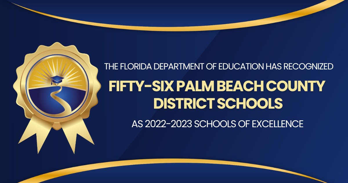 🌟 Several District Campuses Designated as Schools of Excellence! Fifty-six District Schools were designated as 2022-2023 Schools of Excellence by the (@EducationFL) Florida Department of Education. The State Board designates a school as a School of Excellence if the school’s…
