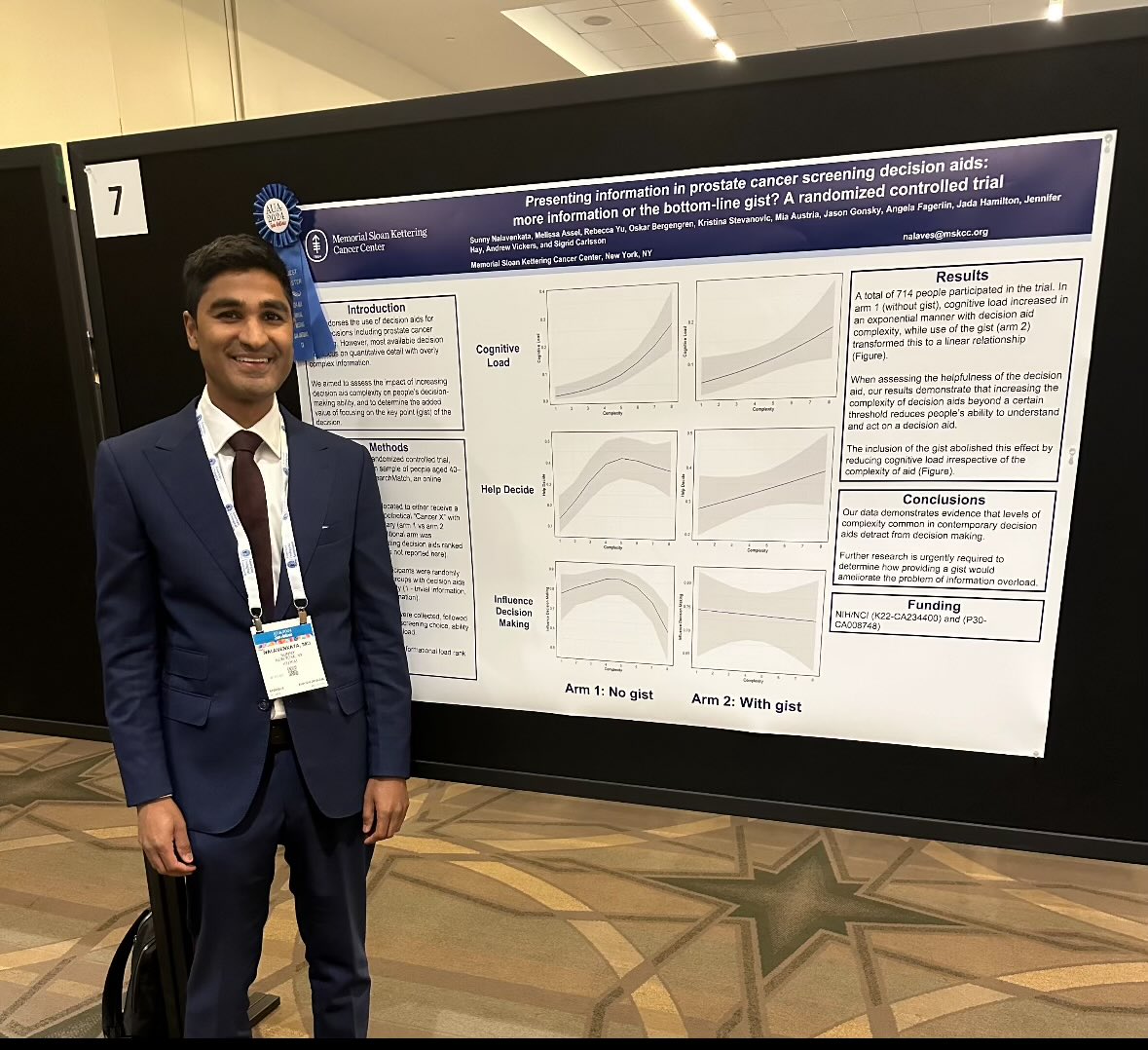 Congrats to our fellow Sunny Nalavenkata and mentor @SigridCarlsson for their best poster on prostate cancer screening decision aids! #aua24