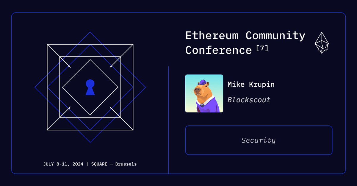 Say hello to your EthCC[7] speakers! @mike_krupin from Blockscout Track: Security See you in Brussels! 🖤💛❤️