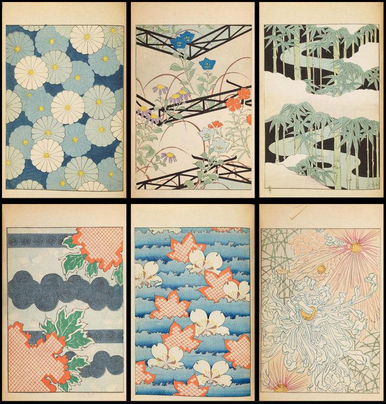 Shin-bijutsukai - Yamada Geikido, 1901, containing antique silk screen print designs from Japan. (◕!◕) > archive.org/stream/Shinbij…