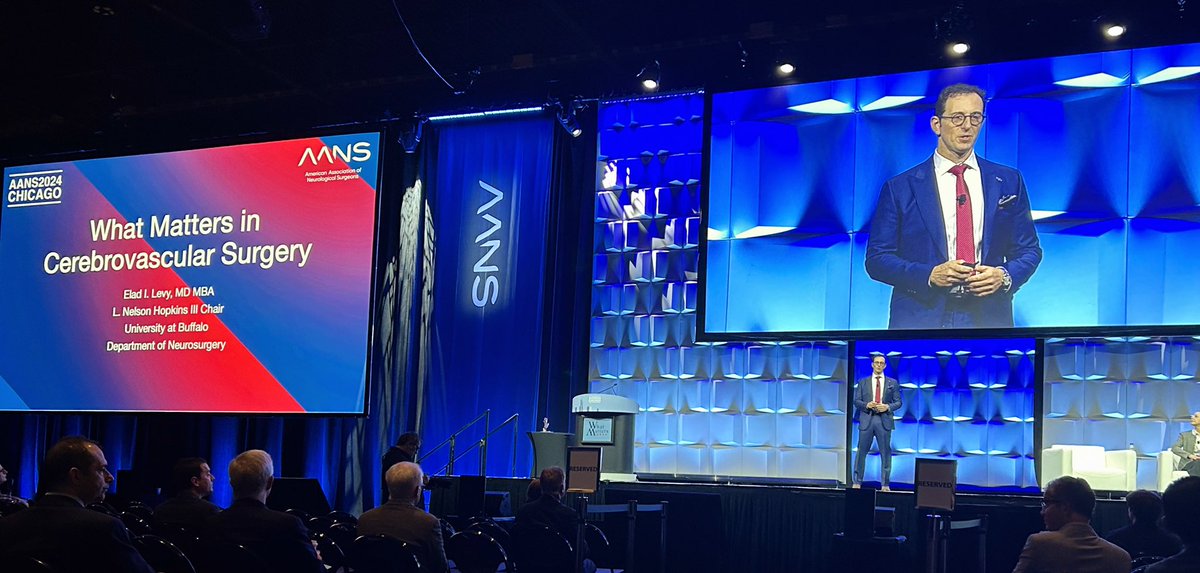Truly inspirational lecture at #aans2024 by @EladLevyMD on #whatmatters in cerebrovascular surgery - excited about pushing the next frontiers in #neurosurgery together! @ubnsvascular @AANSNeuro @UB_Neurosurgery