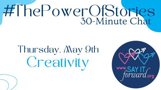 Wonderful#SpiritChat friends, if you have time this Thursday (or anytime), I hope you will join @SayItForwardNow’s next #ThePowerOfStories💜chat 11am EDT… 10am CDT... 8am PDT... 3pm UCT… 4pm WAT/BST... 5pm CAT/CEST/ SAST… 6pm EAT… 8:30pm IST