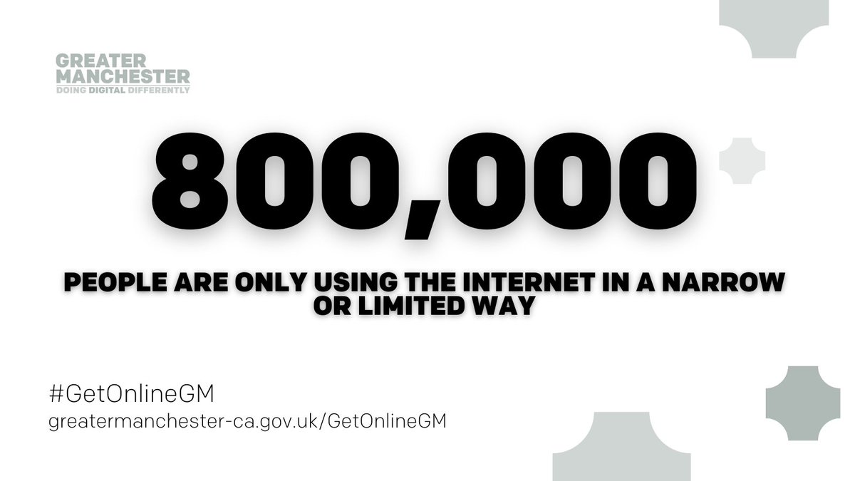 📣 Up to 800,000 people in GM are only using the internet in a narrow or limited way, and 450,000 are classified as “non-users” of the internet.
Whatever stage someone is at on their digital journey, #GetOnlineGM is here to help find the right support
➡️ orlo.uk/xtTPW