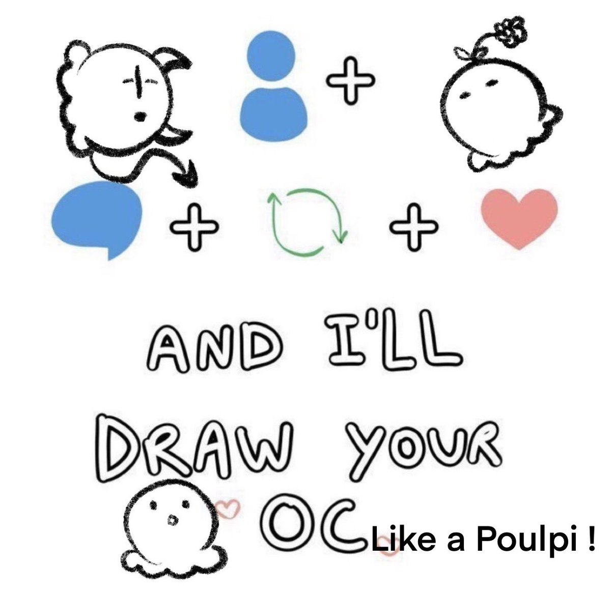 I will make your OC  in the Poulpi style 🐙
I’ll choose the characters 👀

#artmoots #originalcharacterart  #ocartist  #ocart