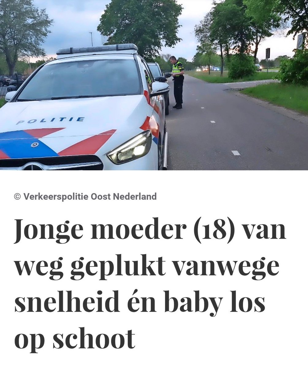 Onverantwoord! Jonge moeder (18) van weg geplukt vanwege snelheid én baby los op schoot. telegraaf.nl/nieuws/1434445… #politie #verkeer #politiewerk