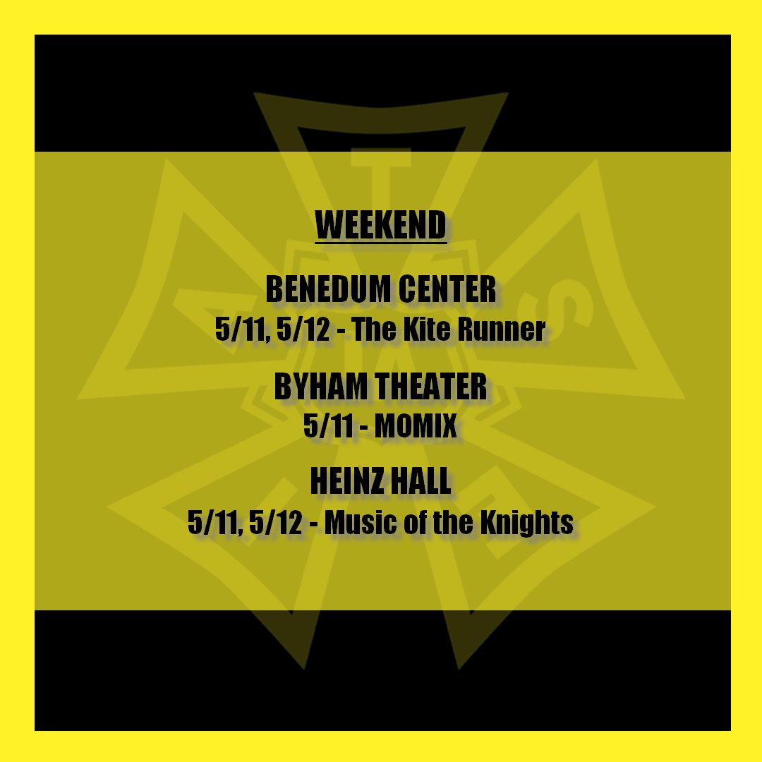 Check out the upcoming events this week that are staffed by IATSE local 862!

#unionstrong
#iatse
#iatse862
#iatselocal862
#pittsburgh
#unionticketsellers
#boxoffice
#ticketseller