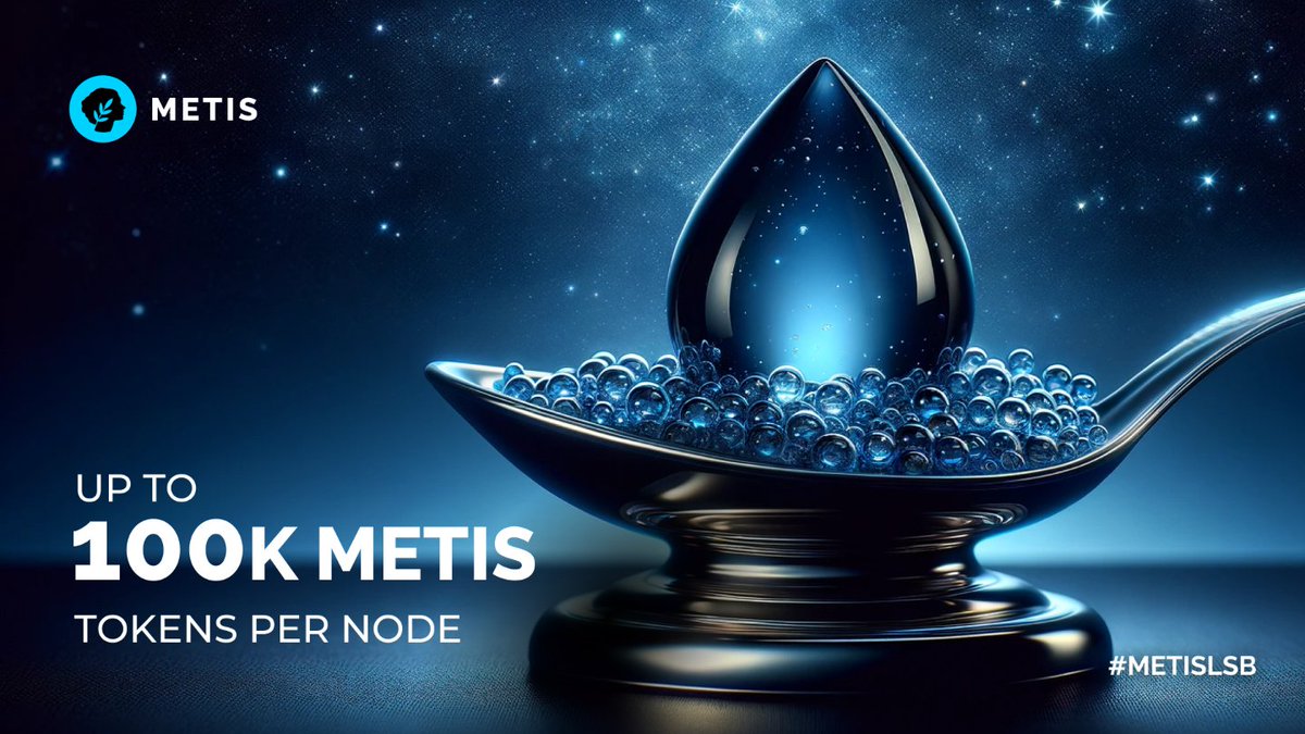 The Metis Liquid Staking Blitz (#MetisLSB) is on! 🏁

Up to 100k #METIS can be allocated to each sequencer node, AND for the first 12 months, a 20% Mining Rewards Rate (MRR) will apply to all sequencer nodes.

More details 💧
🔗 metis.io/blog/metis-liq…