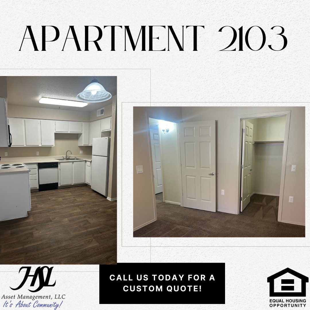 One Bedroom with stackable washer/dryer, new flooring, walk-in closet. Your dream home awaits! 🚿🔑🛋️
#ModernLiving #InUnitLaundry #WalkInCloset

HSL Asset Management, LLC.
[Equal Housing Opportunity]