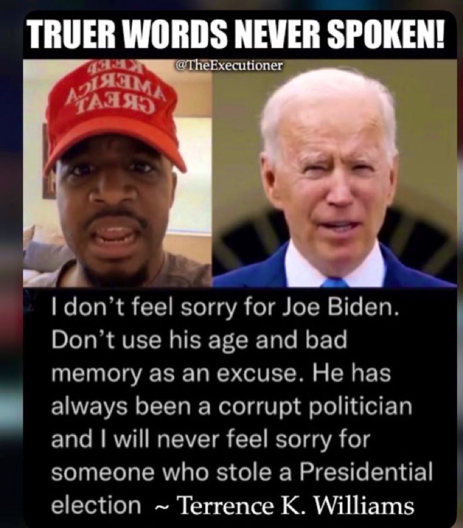 Terrence hits it right on the head. 👇 Voting for Biden is voting for a lifetime corrupt politician who stole the last election. Who agrees with Terrence? 🙋‍♂️