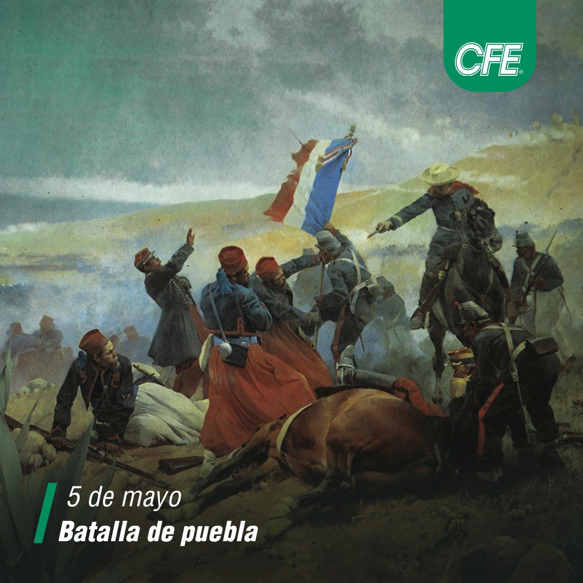 #EfeméridesCFE | El 5 de mayo es más que una batalla; es un símbolo de la resistencia y la lucha por la libertad. En 1862, el Ejército de Oriente defendió heroicamente la soberanía nacional.