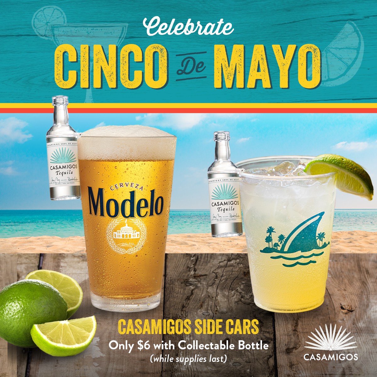 Celebrate Cinco de Mayo in style with our exclusive Casamigos souvenir bottle sidecars! Grab yours for just $6! 🌟