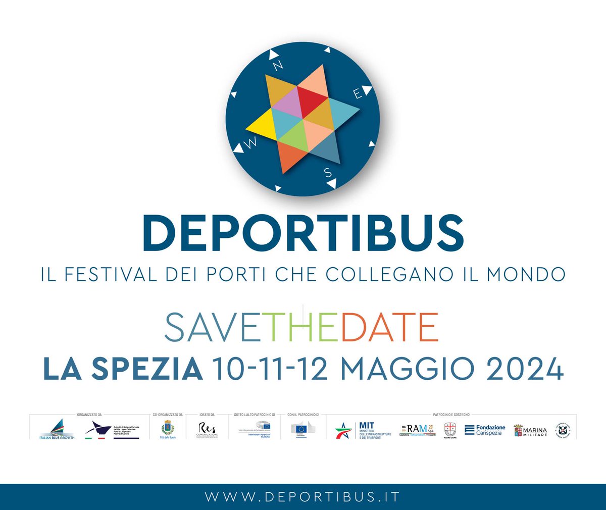 Save the date! LaSpezia, Italy will host #DEPORTIBUS: the 1st #European festival focused on the crucial role of ports With a.o. professional, institutional, cultural and culinary port-related events throughout the city 🗓️May 10-12, 2024 Info👉shorturl.at/agp23