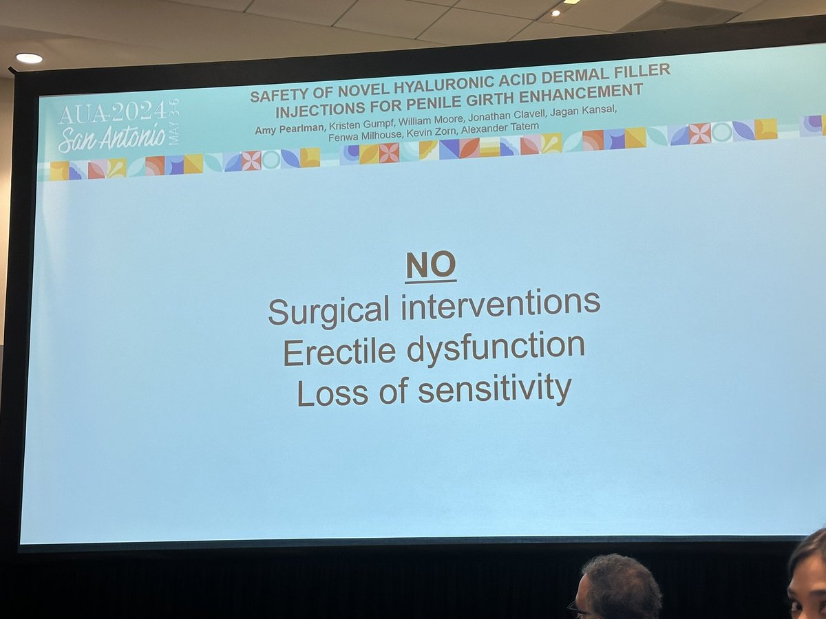 Informative presentation by @AmyPearlman1 to present of safety and efficacy of #PhalloFill for #girth #enhancement #PDS #gotGIRTH 👉 over 500 cases in study with no surgical complications, no ED and no penile sensation changes.