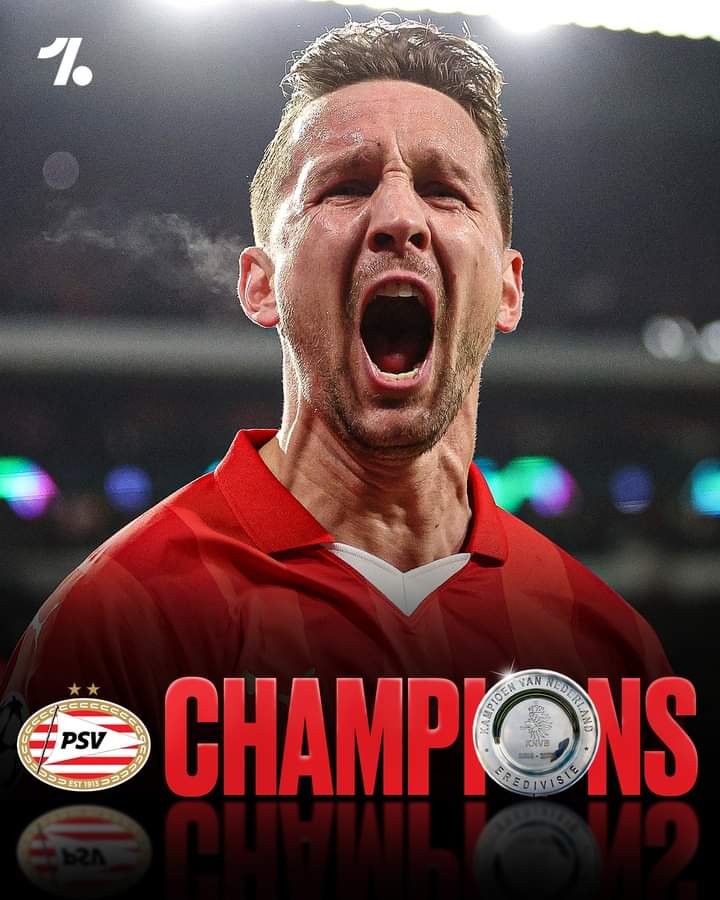 PSV are champions of the 2023/24 Eredivisie 🔴🏆🇳🇱