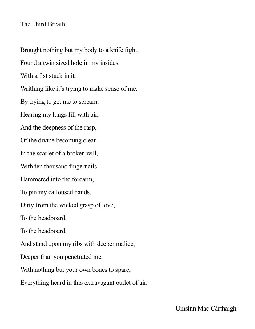 EWCLimerick's tweet image. The Third Breath by Uinsínn Mac Cárthaigh