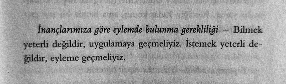 'Bilmek yeterli değildir, uygulamaya geçmeliyiz. İstemek yeterli değildir, eyleme geçmeliyiz.'